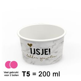 Beker IJsje Wit Marmer T5