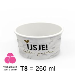 Beker IJsje Wit Marmer T8
